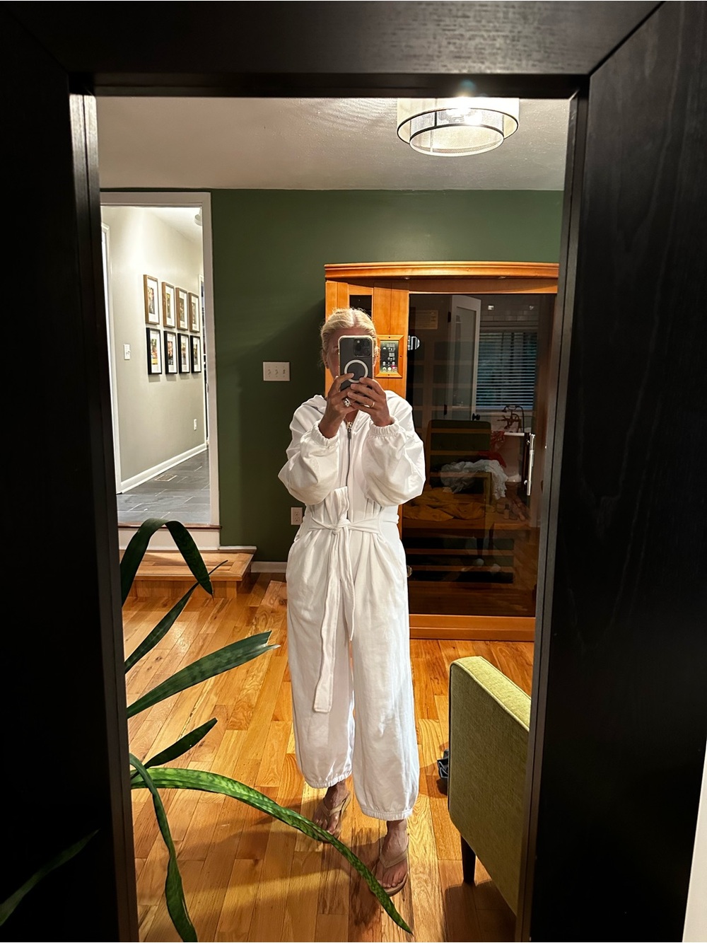 Free People One in a Million Zip-Front Jumpsuit with Waist Tie